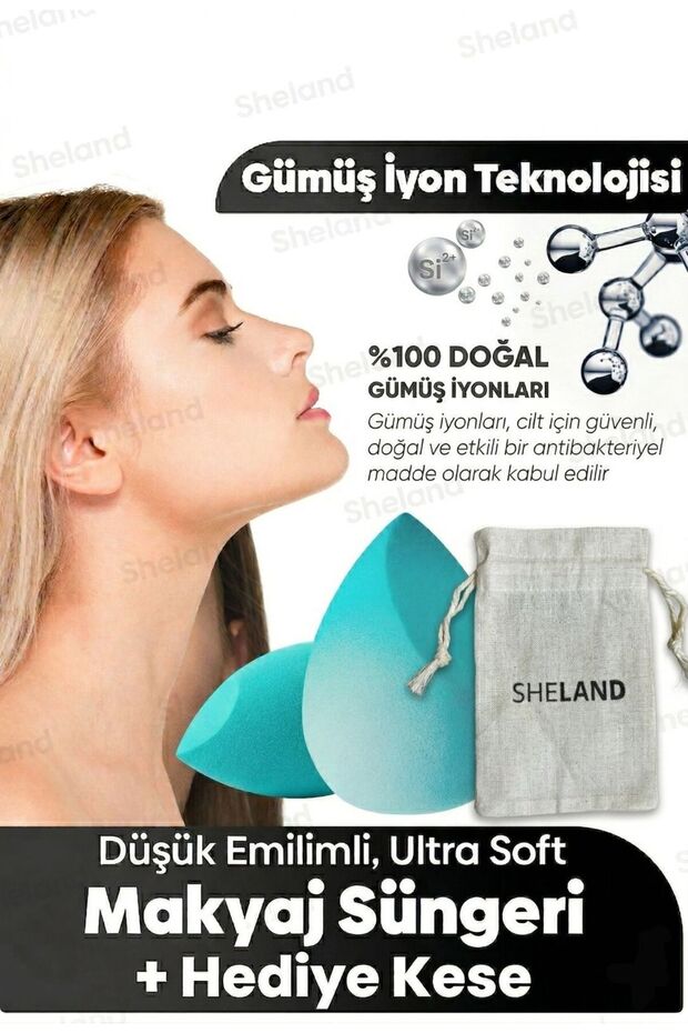 Sheland Pro Gümüş İyon Anti-Bakteriyel Makyaj Süngeri
