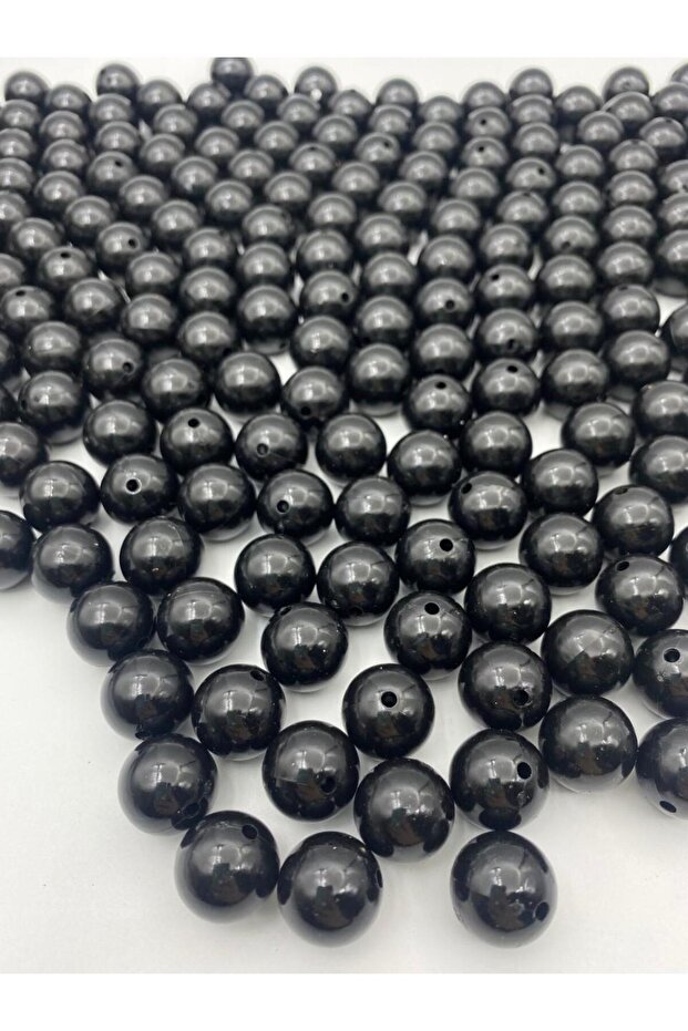 16mm Black Color Plastic Pearl Beads, Beads for Bag and Jewelry Making (100 Gr,~45 Pcs)