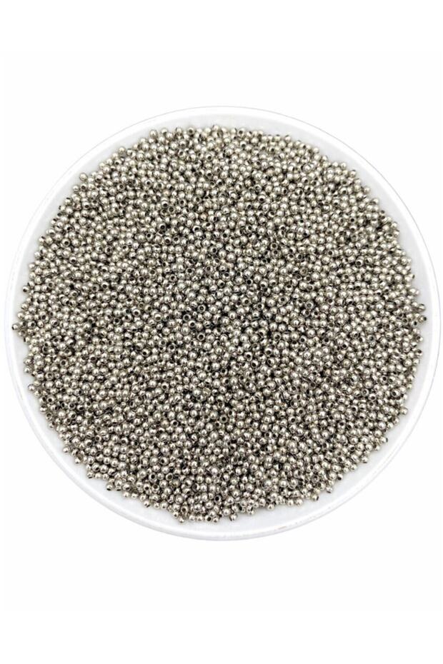 2mm Nickel / Silver Color Metal Iron Ball Beads, Jewelry Making Beads (25gr ~1150 Pieces)