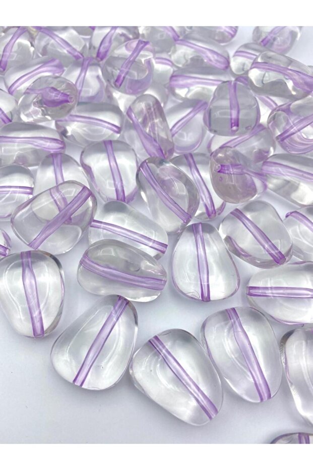 Large Transparent Lilac Gravel Model Acrylic Beads, Bag Making Beads (20 Pieces)