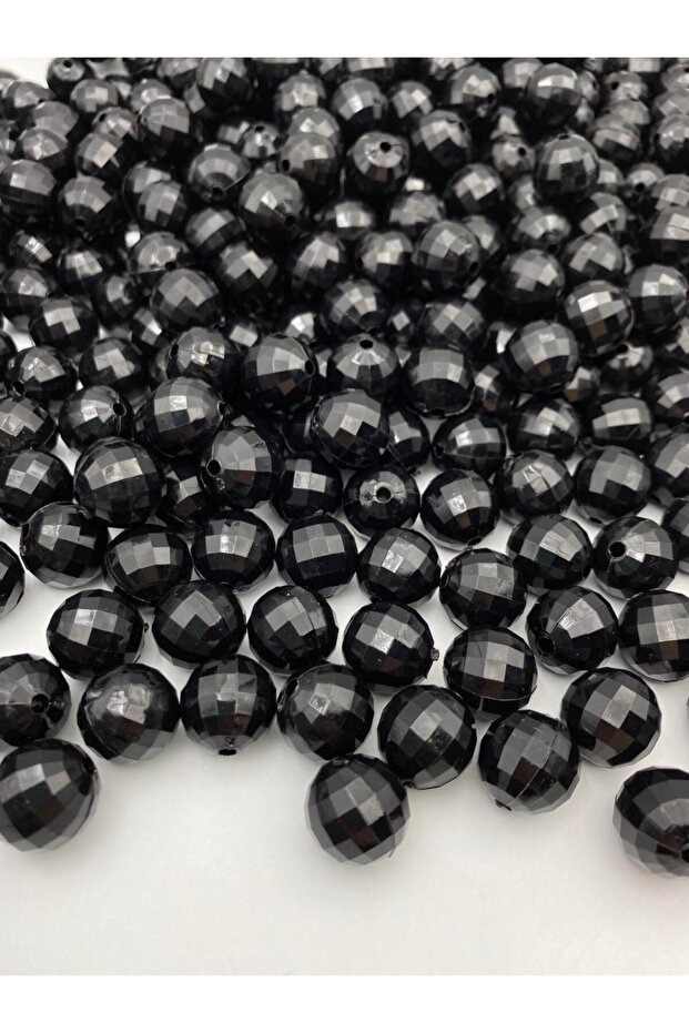 16mm Black Color Acrylic World Model Beads, Disco Ball Hobby Jewelry Beads (100Gr,~43Pieces)
