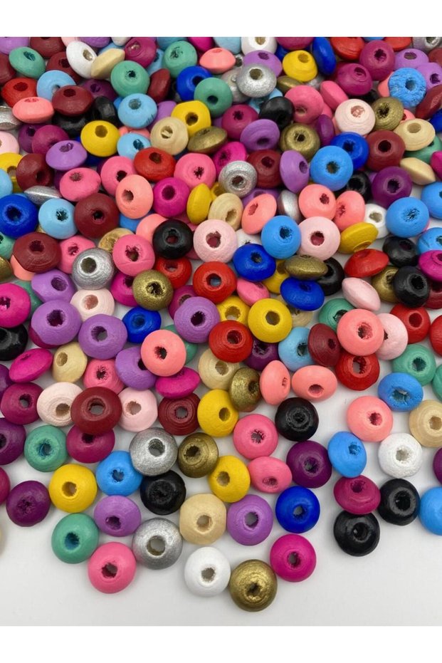 12mm Ufo Model Mixed Color Wood, Wooden Beads, 6X12Mm Wooden Beads (50Gr,~200 Pieces)