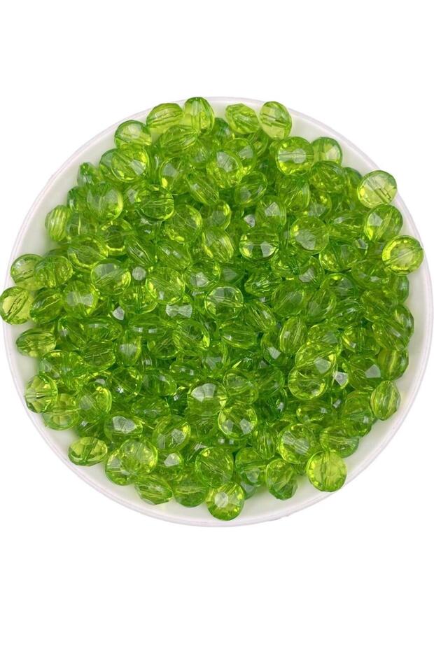 10mm Green Color Flat Bonibon Ufo Model Acrylic Beads, Jewelry Making Beads (25Gr,~75 Pieces)