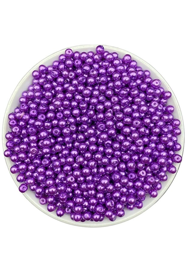 5mm Purple Color Glass Pearl Beads - Making Beads(50Gr,~300 Pieces)