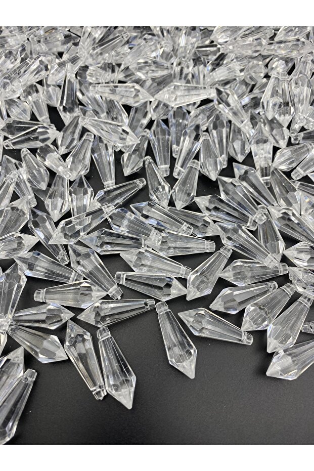 50gr Small Acrylic Pendant Lamp, Firecracker, Pen Model Bead, Hanging Chandelier Stone, Lampshade Beads (~36 PCS)