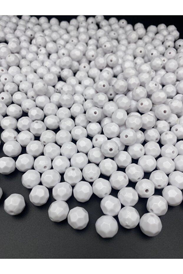 12mm Opaque Honeycomb, White Color 100gr 12mm Opaque Honeycomb Acrylic Beads, Bag Beads (100gr,~100 Pieces)