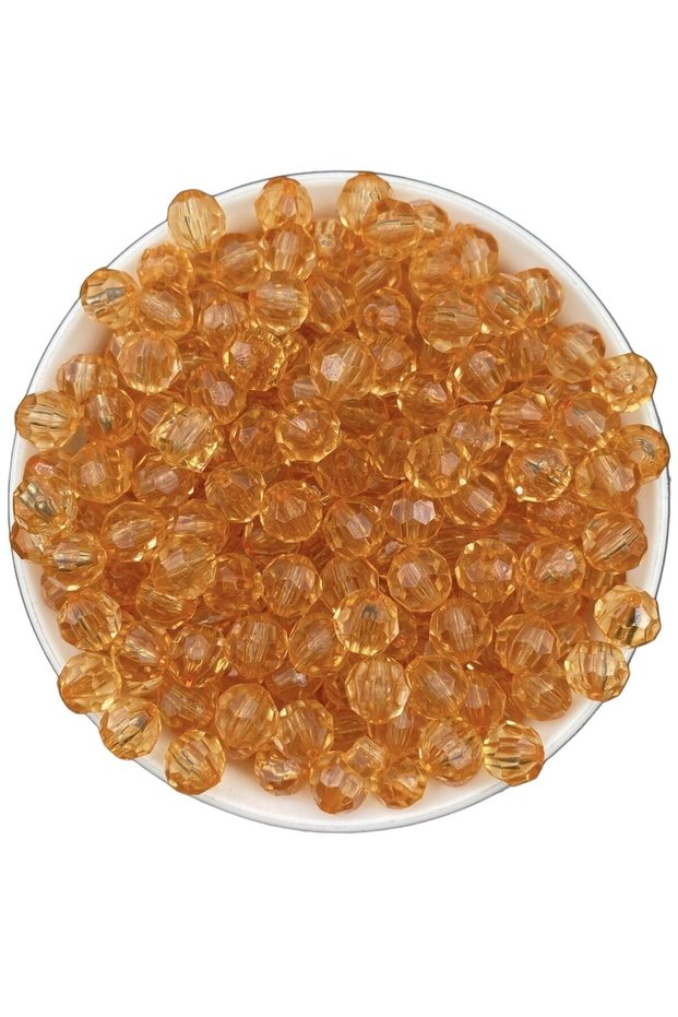 100gr 10mm Orange Color Honeycomb Model Acrylic Beads, Jewelry, Bag Making Beads (100gr,~210 Pieces)