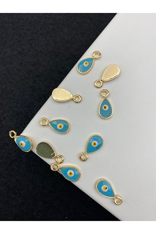 Gold Plated 10mm Turquoise Color Small Drop Pendant Pendant Beads