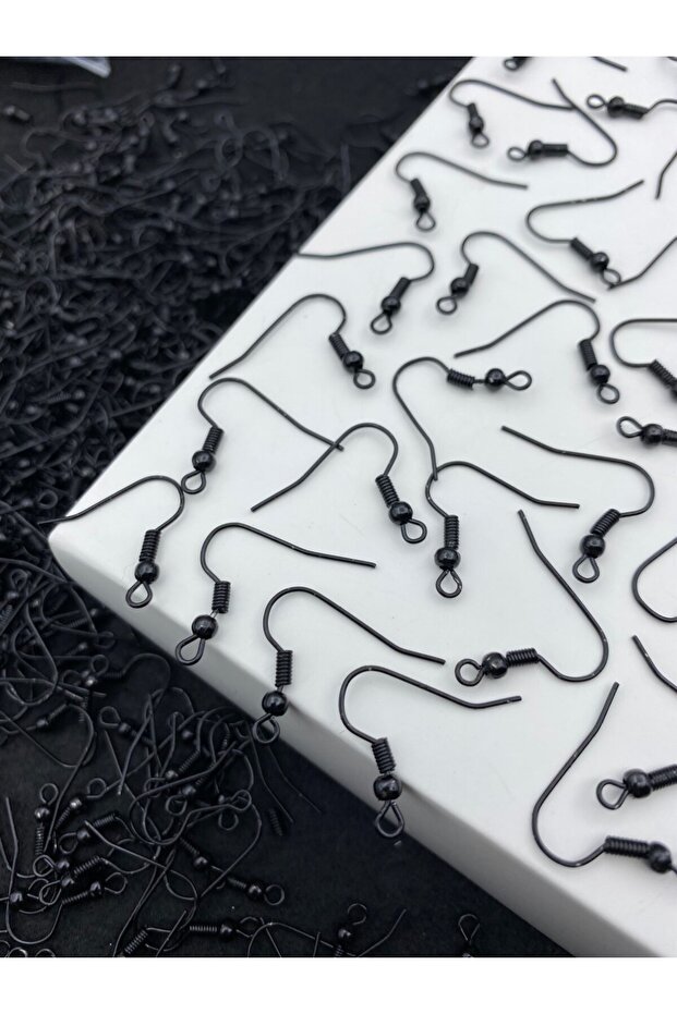 50 Pieces of Black Color Earring Hooks, Safety Earring Clips, Earring Making Material