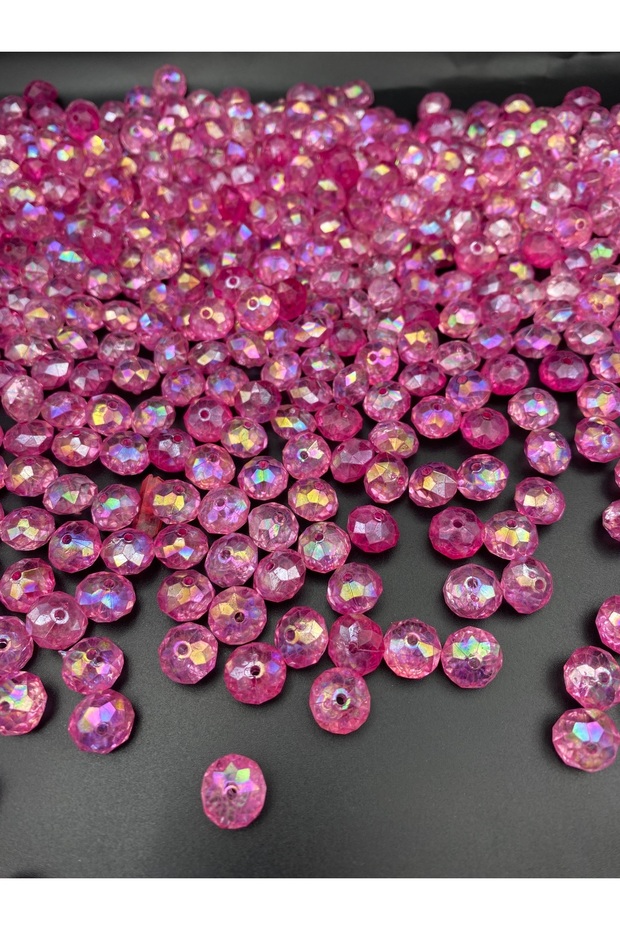 100gr 12mm Fuchsia Janjan Acrylic Beads, Jewelry, Bag Making Beads (~170 Pieces)
