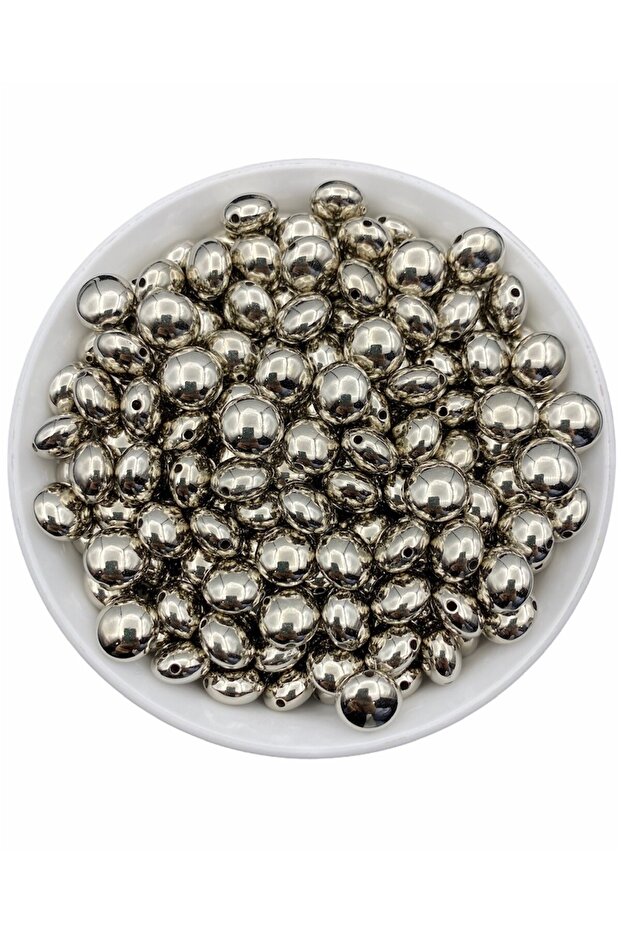 100Gr Metalized Ccb Flat Model Beads, Metalized Bonibon Model Jewelry, Bag Beads (100Gr,~150 Pieces)