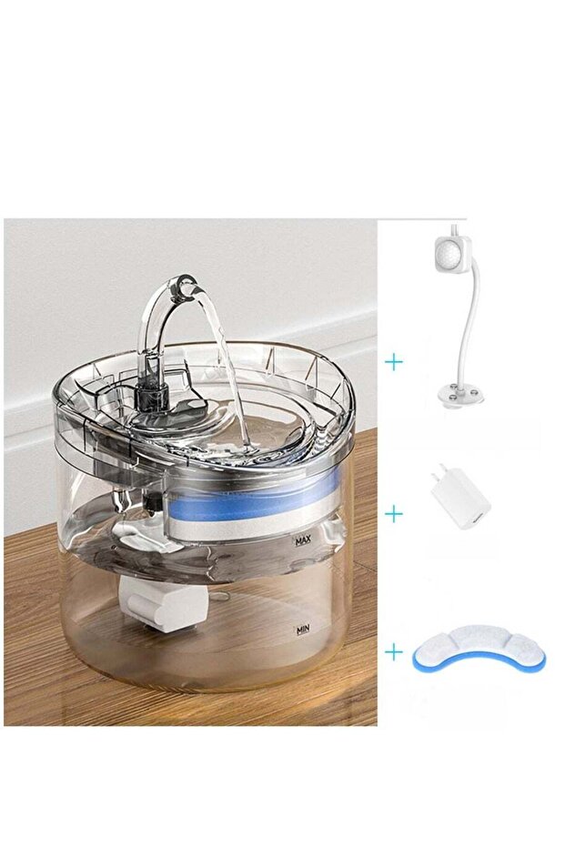 Automatic Cat Water Fountain, 2L Stainless Steel Pet Drinking Dispenser, Ultra-Quiet