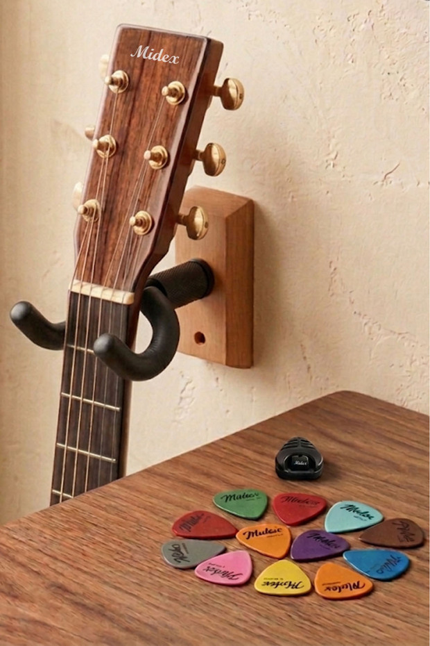 Gds-555S-Pak Wooden Guitar Wall Stand Hanger Accessory Set