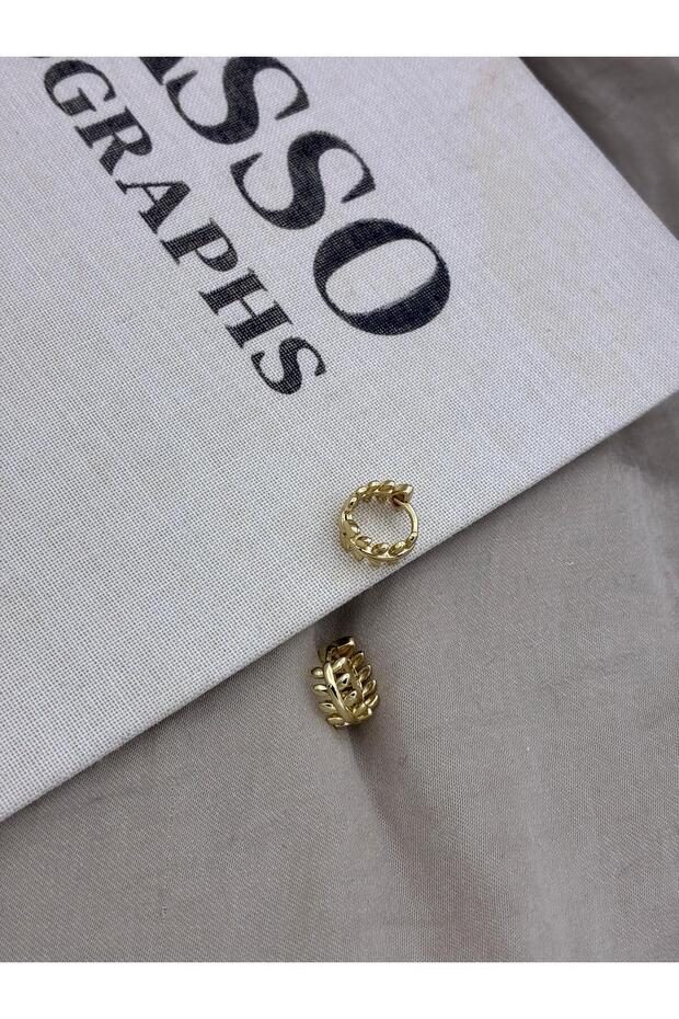 Gold Color Basic Ivy Detail Hoop Earrings Cm163