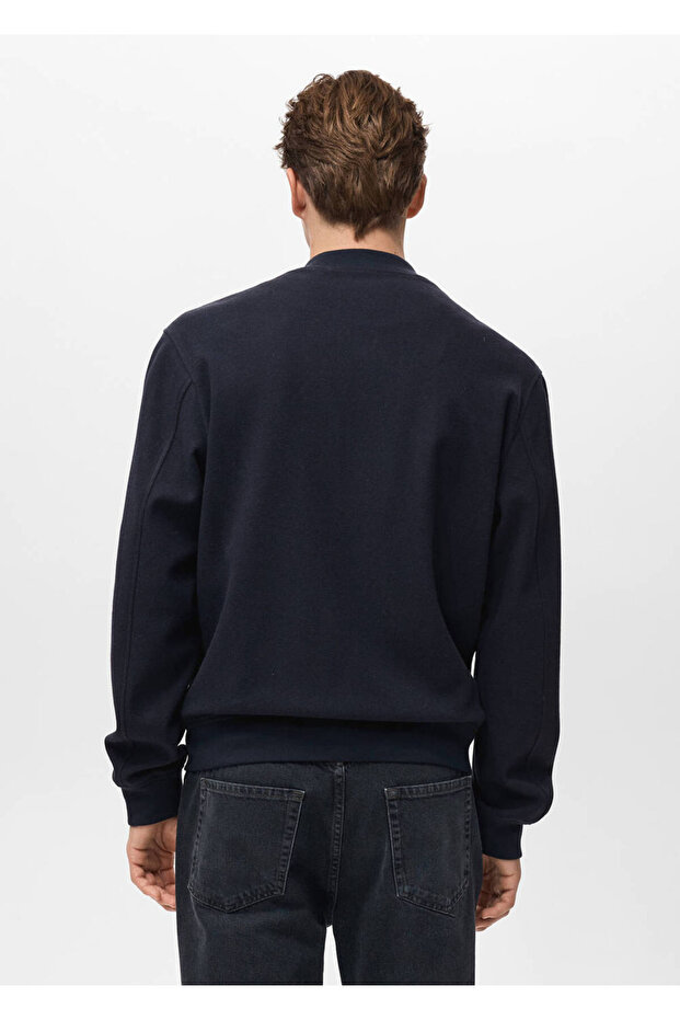 Fermuarlı bomber sweatshirt - 4