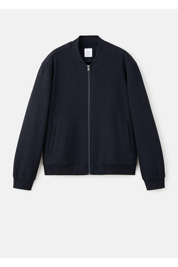 Fermuarlı bomber sweatshirt - 3