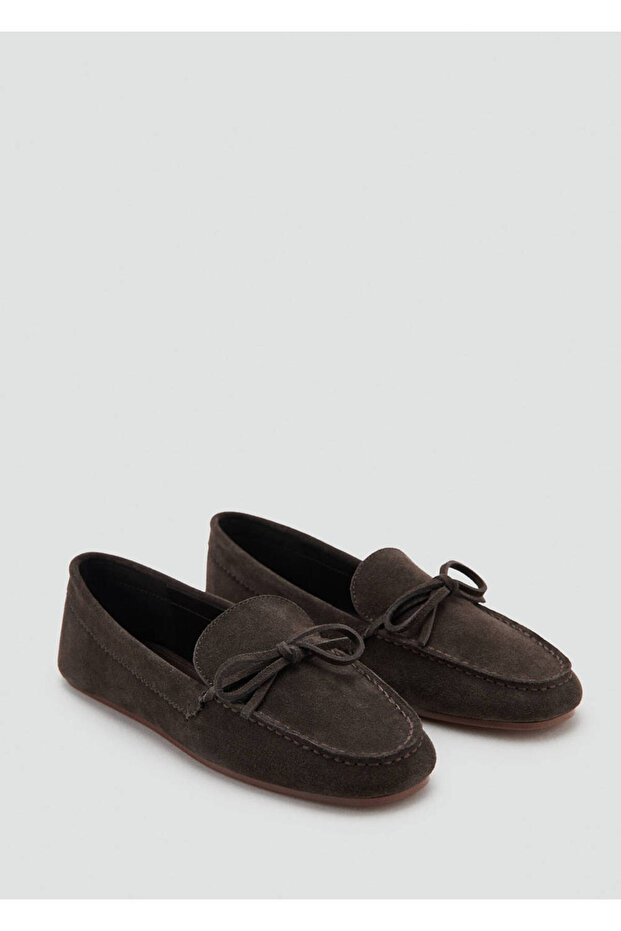 Lace-Up Suede Loafers