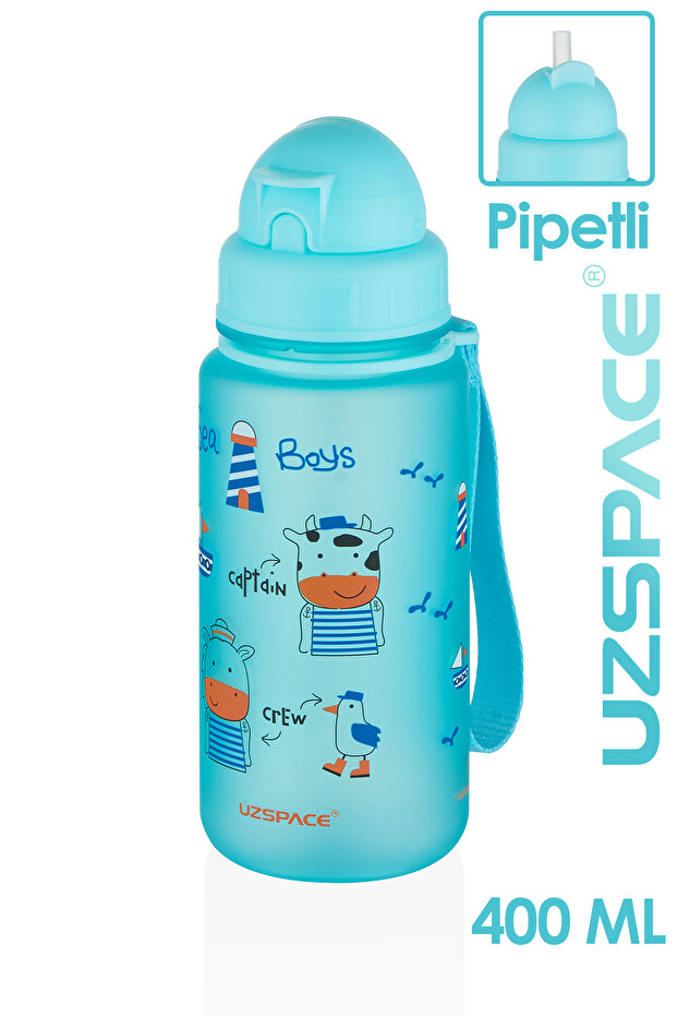 Figured 400 ml Tritan Children's Water Bottle with Straw Bpa-Free School Water Bottle