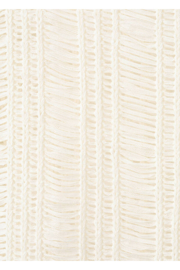 Açık örgü püsküllü kazak - 5