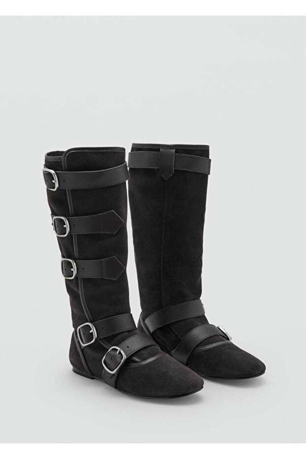 Buckle Suede Boots
