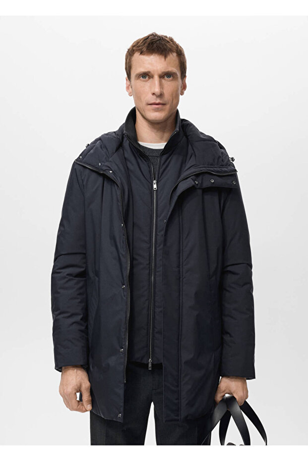 Çıkarılabilir su itici kapitone parka - 1