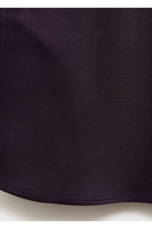 Satinbluse mit drapiertem Kragen - 5