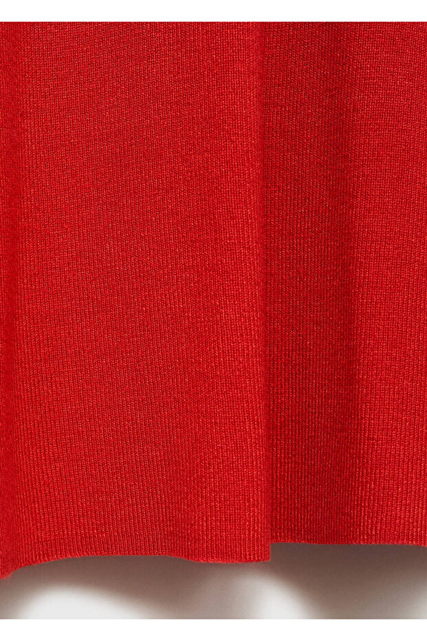 Bağ detaylı yakalı triko elbise - 5