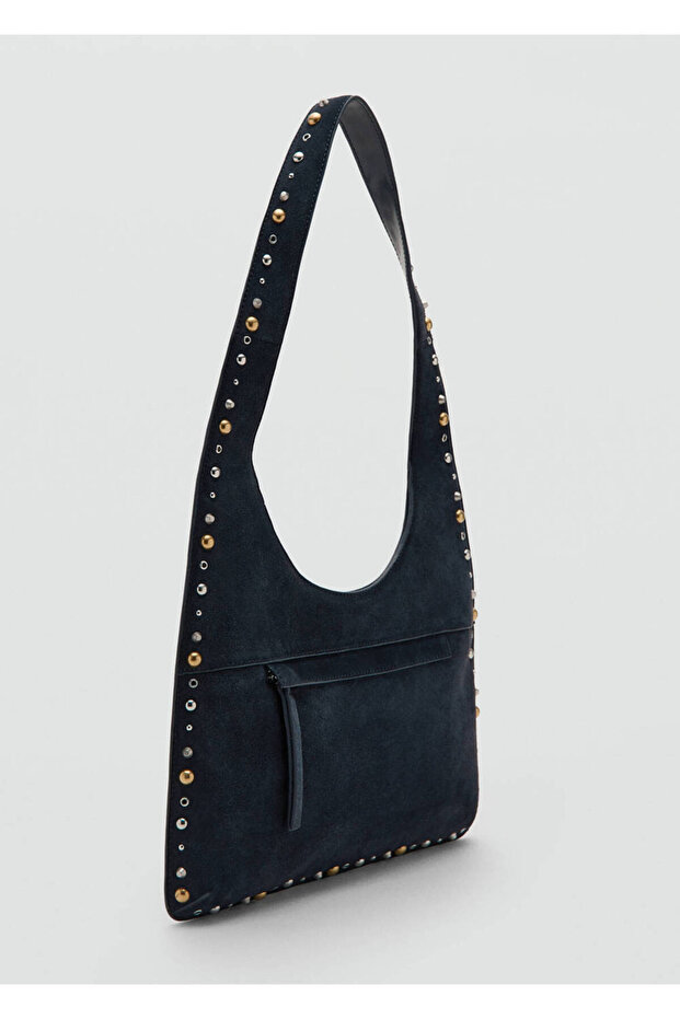 Studded Detailed Serraje Shoulder Bag