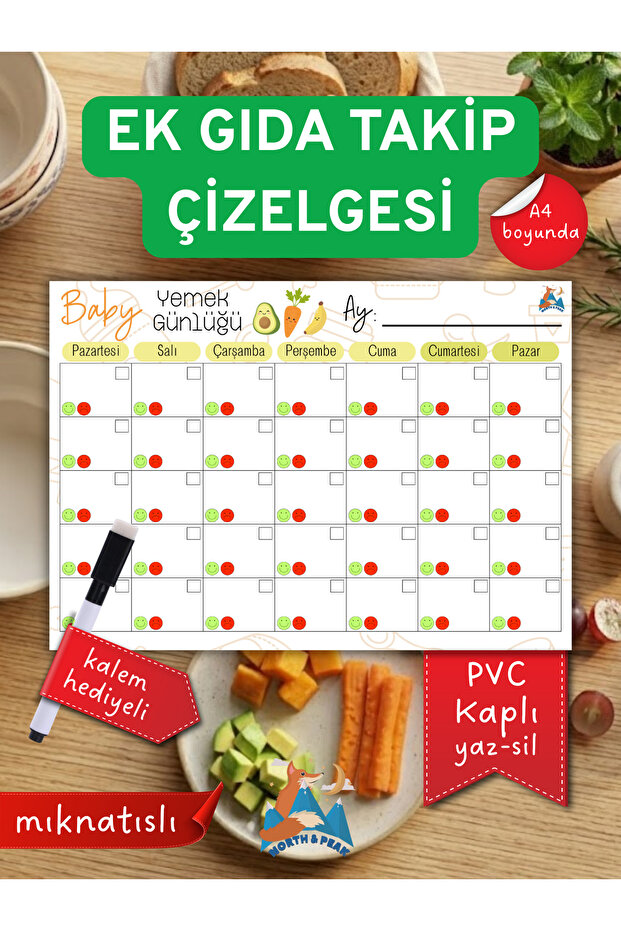 Baby Supplementary Food Tracking Chart - Weekly Meal Diary & Allergy Tracking Chart