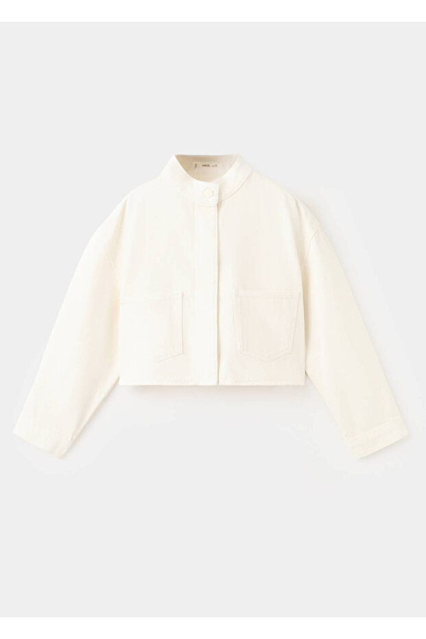 Denim jacket with collar strap - 1