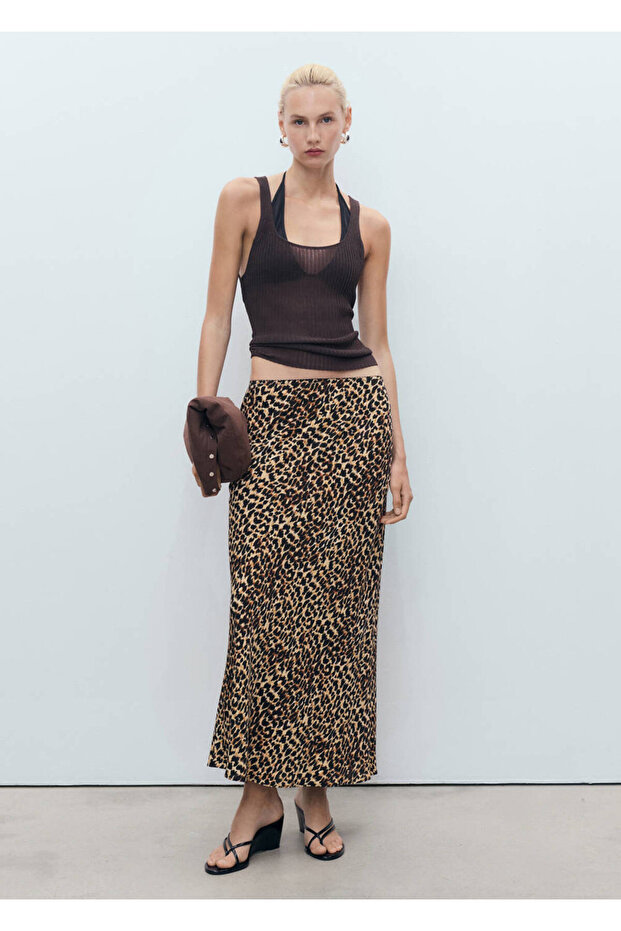 Fusta midi cu imprimeu leopard - 2