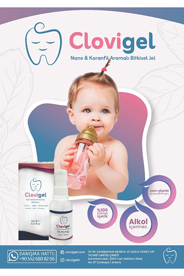 Bebek Diş Çıkarma Jeli - Ağız ve Diş Eti Masaj Jeli Nane ve Karanfil Aromalı - 6