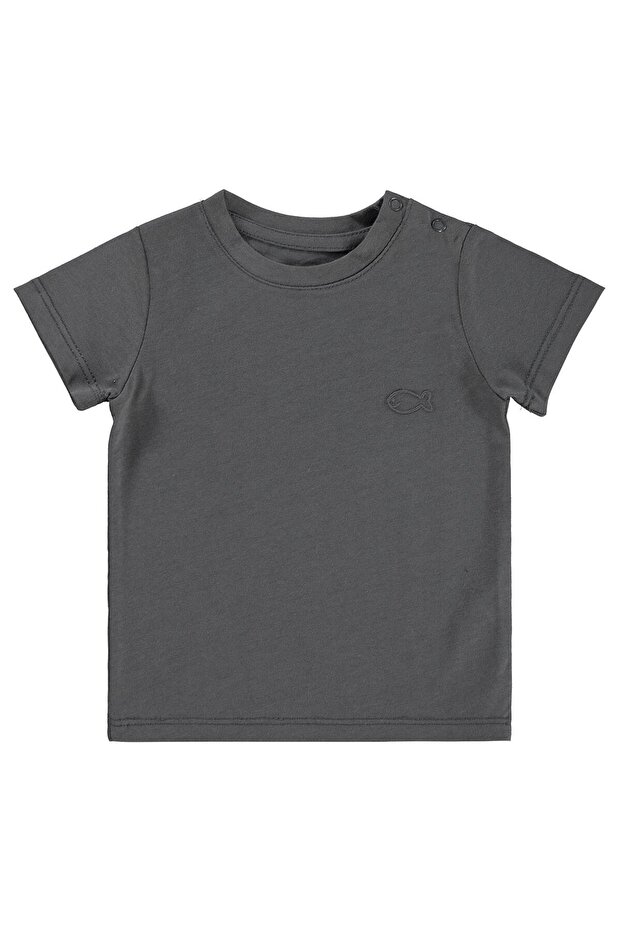 Fish Embroidered 6-18 Months T-Shirt - Gray