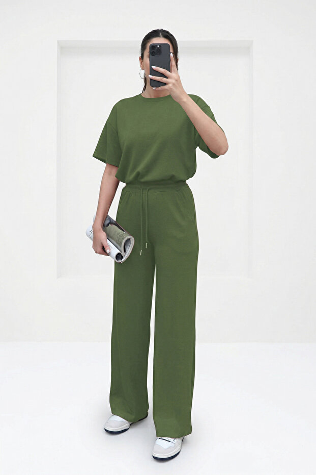 Women's Trend Short Sleeve Palazzo Summer Suit