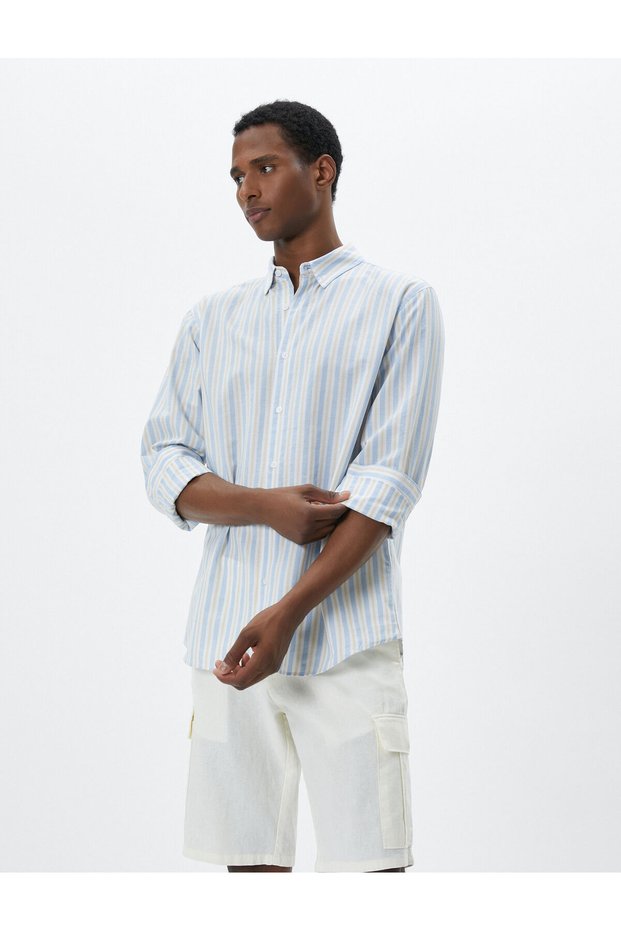 Classic Cuff Collar Shirt Buttoned Long Sleeve