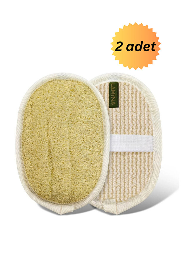 lamina 2'li Oval Doğal Kabak Peeling Kesesi ,lifi 16x12 Cm