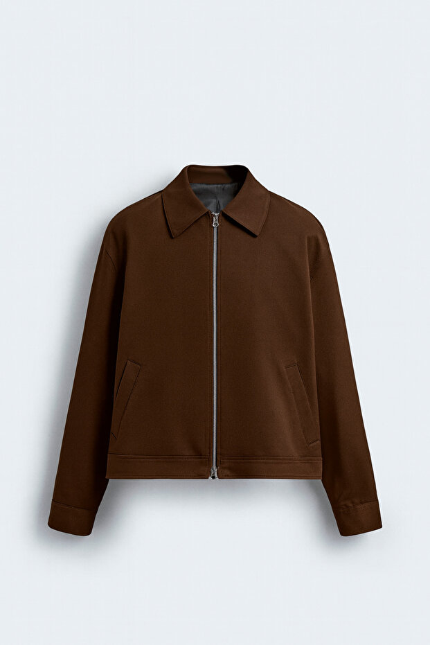 Men's Brown Regular Zippered Coat-Jacket Soft Textured Premium Fabric