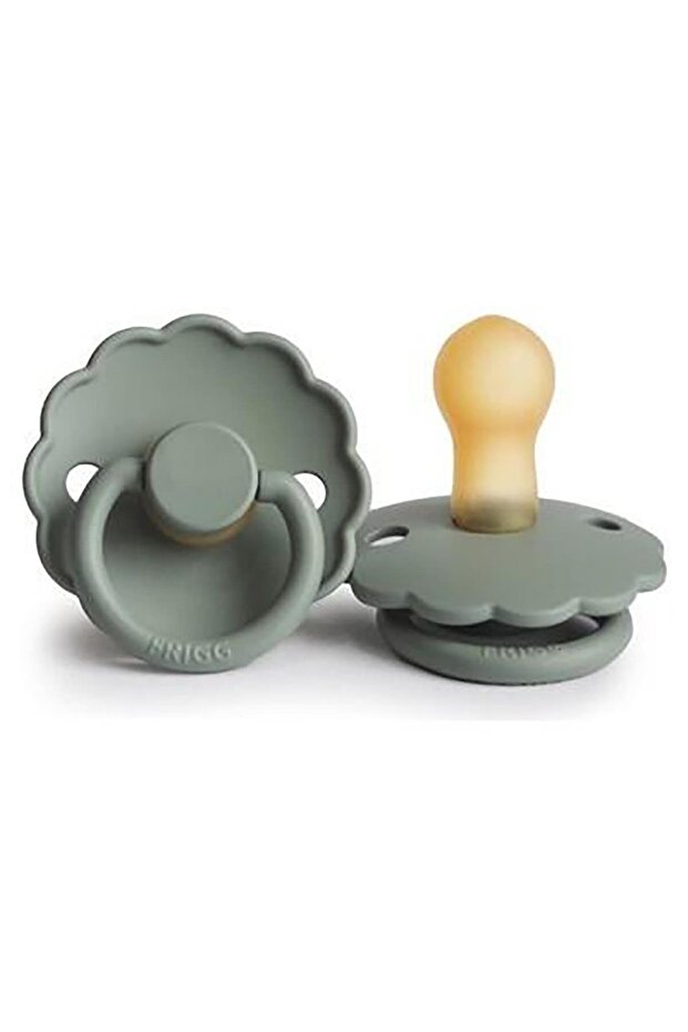 Daisy Rubber Pacifier 0-6 Months - Green Standard