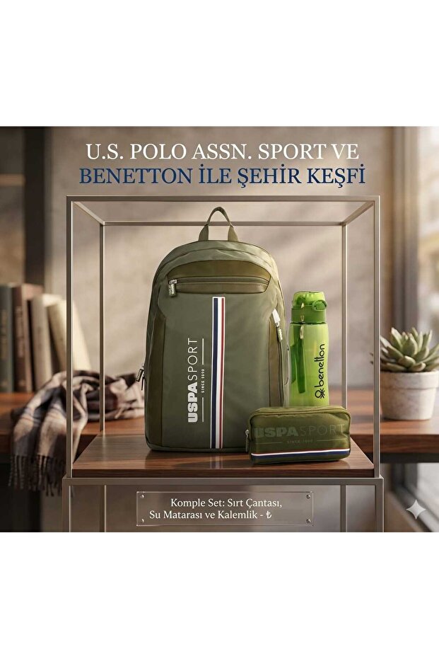 Base. Polo Assn. Backpack , U.S. Polo Assn. Pen Bag - Water Bottle & Flask Gift