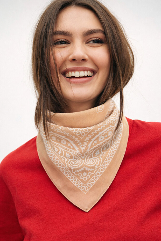 Women's Ethnic Patterned 100% Cotton Bandana Scarf Multi-Purpose Hair Neck Wrist Accessory