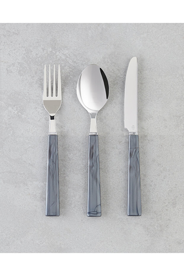 Diego Stainless Steel Cutlery Set 18 Pieces for 6 People Black