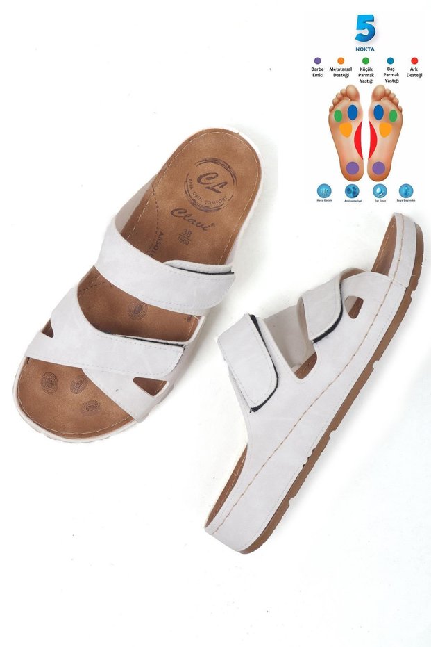 Full Orthopedic 5 Point Daily Velcro Women's Slippers