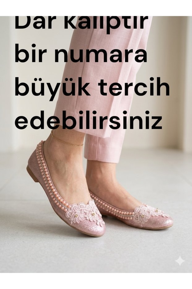 Pink Stone Studded Evening Dress with Lace Straps, Bindallı Wedding Dress, Six-Day Ballet Flats Shoes