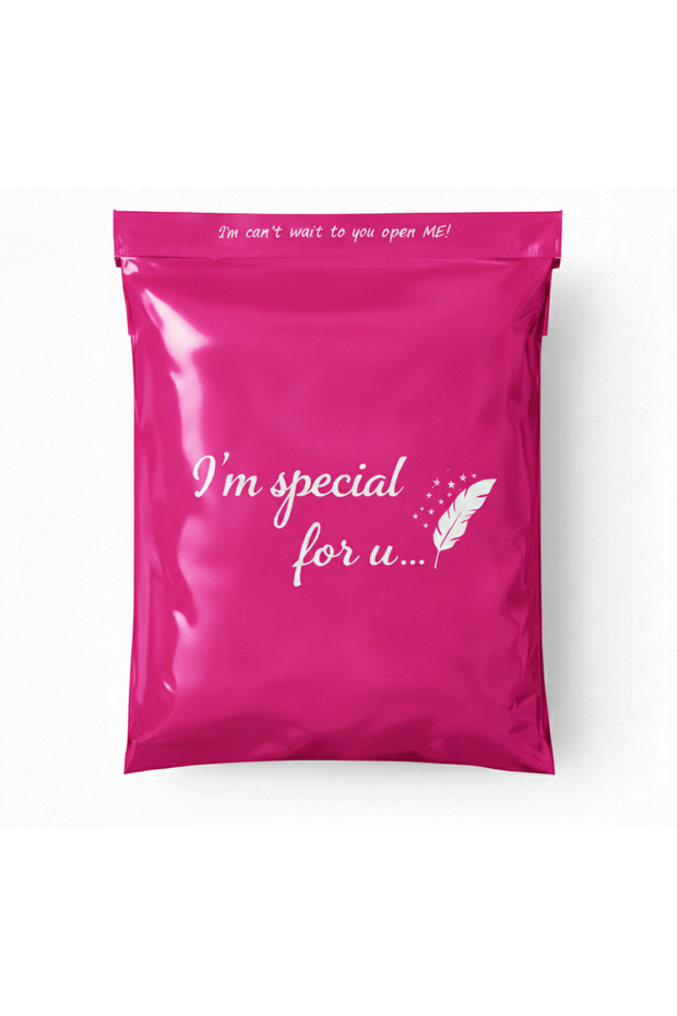 Shipping Bag 30*38+5 with Pocket Pink Color 100 Pieces Thick Durable 10 Micron E-Commerce Bag with Tape