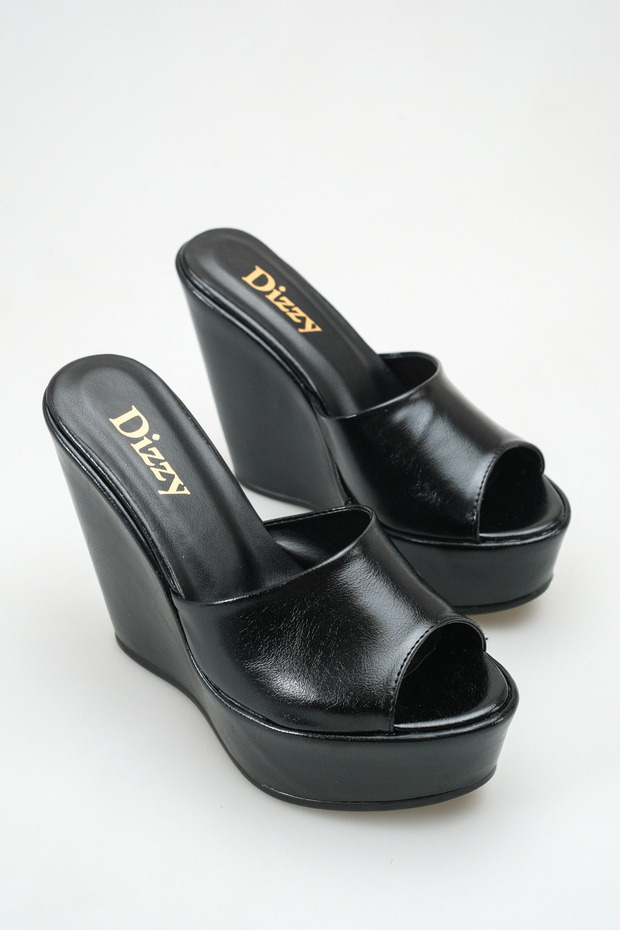 Wedge Heel Full Face Slippers - 1