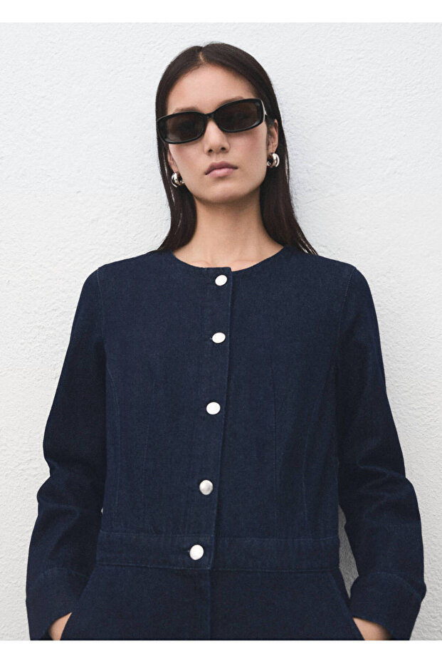 Buttoned jeans jumpsuit