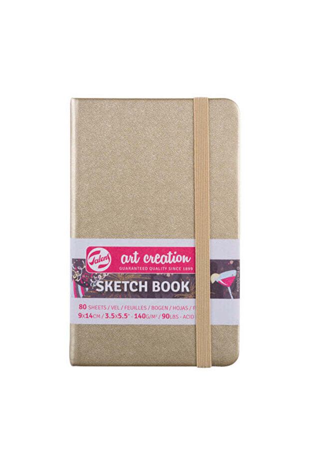Art Creation Sketch Book 9X14 cm White Gold Sketchbook 80 Sheets 140 g