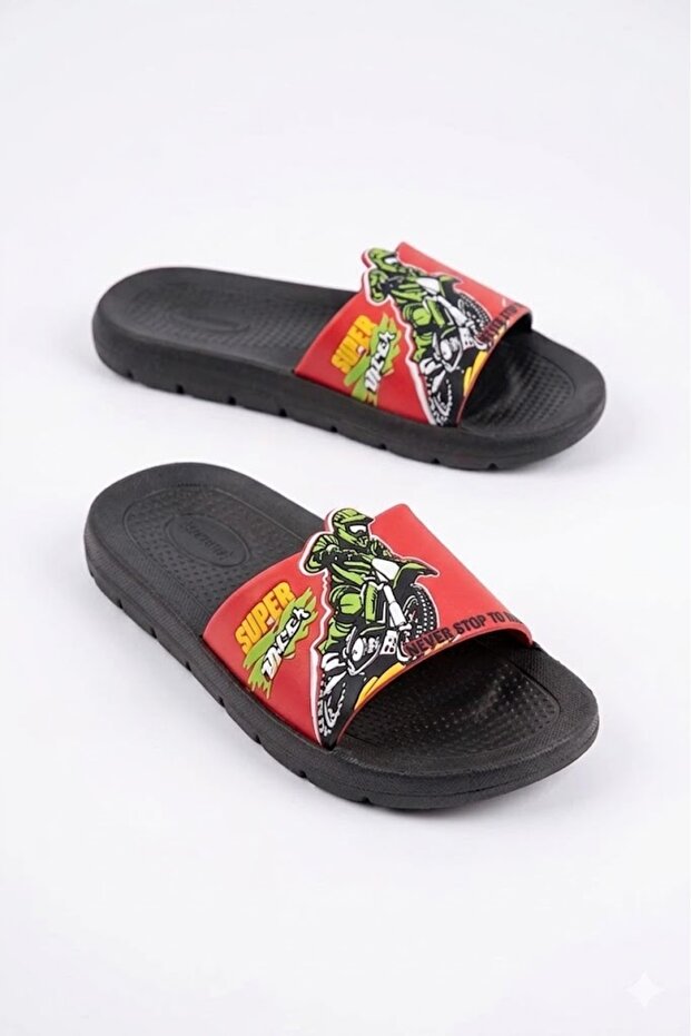 Boy's Summer Pu Suitable for Wet Floor Home Bathroom Garden Pool Slippers