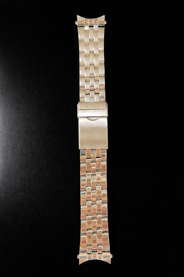 22mm Diameter Tip Curved Silver Color Watch Band