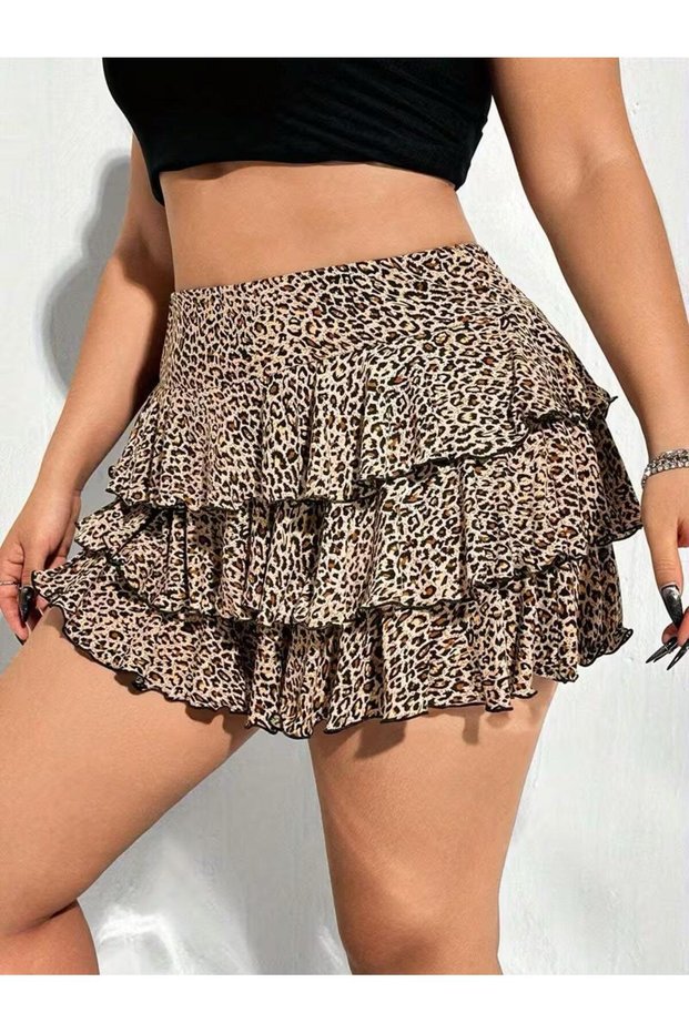 Mini Skirt Ruffle Skirt Leopard Skirt New Season Mini Skirt Flight Skirt